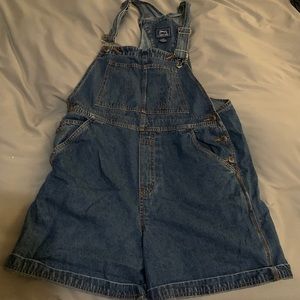 Short denim oversized overalls